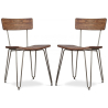 Buy x2 Industrial style hairpin chair - Wood and metal Silver 60531 in the United Kingdom